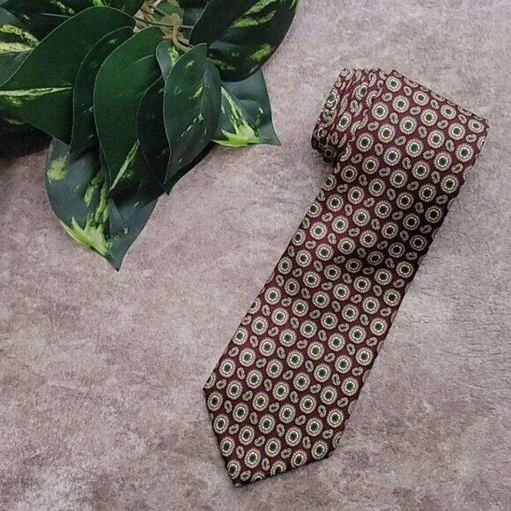 Guy Laroche Paris Multicolor floral paisley geometric 100% Silk Men's Necktie
